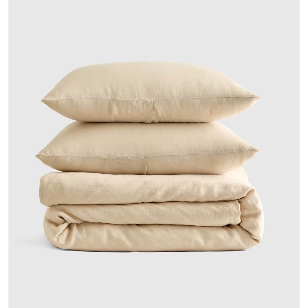 Quince European Linen Duvet Cover Set King/California King OAT New